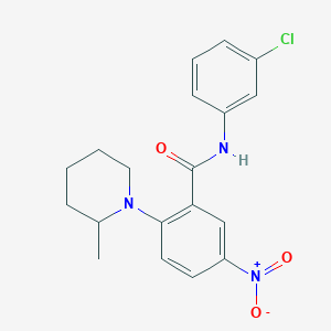 molecular formula C19H20ClN3O3 B4137508 N-(3-chlorophenyl)-2-(2-methylpiperidin-1-yl)-5-nitrobenzamide 