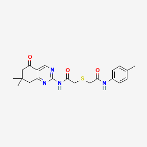 molecular formula C21H24N4O3S B4137651 N-(7,7-DIMETHYL-5-OXO-5,6,7,8-TETRAHYDROQUINAZOLIN-2-YL)-2-({[(4-METHYLPHENYL)CARBAMOYL]METHYL}SULFANYL)ACETAMIDE 