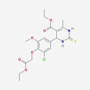 molecular formula C19H23ClN2O6S B4137676 ethyl 4-[3-chloro-4-(2-ethoxy-2-oxoethoxy)-5-methoxyphenyl]-6-methyl-2-sulfanylidene-3,4-dihydro-1H-pyrimidine-5-carboxylate 