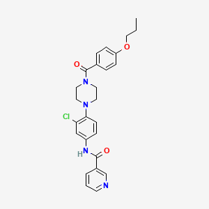 molecular formula C26H27ClN4O3 B4137725 N-(3-chloro-4-{4-[(4-propoxyphenyl)carbonyl]piperazin-1-yl}phenyl)pyridine-3-carboxamide 