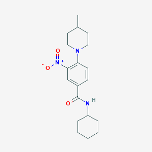 molecular formula C19H27N3O3 B4137841 N-cyclohexyl-4-(4-methylpiperidin-1-yl)-3-nitrobenzamide 