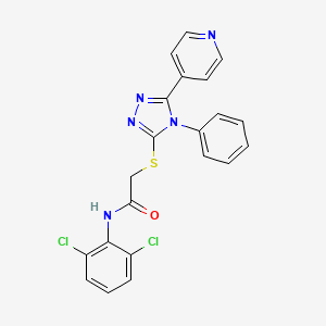 molecular formula C21H15Cl2N5OS B4137843 N-(2,6-dichlorophenyl)-2-{[4-phenyl-5-(pyridin-4-yl)-4H-1,2,4-triazol-3-yl]sulfanyl}acetamide 