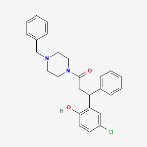 molecular formula C26H27ClN2O2 B4137869 1-(4-Benzylpiperazin-1-yl)-3-(5-chloro-2-hydroxyphenyl)-3-phenylpropan-1-one 