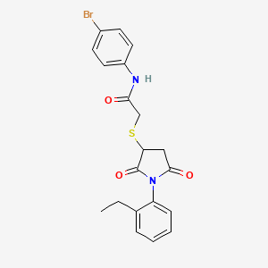 molecular formula C20H19BrN2O3S B4137892 N-(4-bromophenyl)-2-[1-(2-ethylphenyl)-2,5-dioxopyrrolidin-3-yl]sulfanylacetamide 