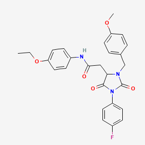 molecular formula C27H26FN3O5 B4137920 N-(4-ethoxyphenyl)-2-[1-(4-fluorophenyl)-3-(4-methoxybenzyl)-2,5-dioxoimidazolidin-4-yl]acetamide 
