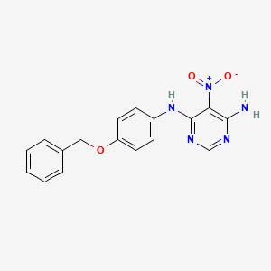 molecular formula C17H15N5O3 B4138067 N4-(4-(benzyloxy)phenyl)-5-nitropyrimidine-4,6-diamine 