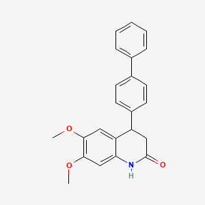 molecular formula C23H21NO3 B4138191 4-(biphenyl-4-yl)-6,7-dimethoxy-3,4-dihydroquinolin-2(1H)-one 