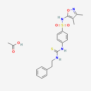 molecular formula C22H26N4O5S2 B4138260 Acetic acid;1-[4-[(3,4-dimethyl-1,2-oxazol-5-yl)sulfamoyl]phenyl]-3-(2-phenylethyl)thiourea 