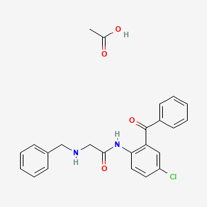 molecular formula C24H23ClN2O4 B4138333 acetic acid;N-(2-benzoyl-4-chlorophenyl)-2-(benzylamino)acetamide 