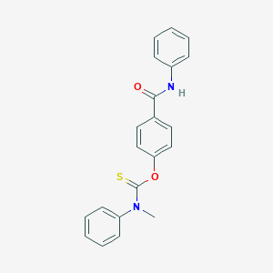 molecular formula C21H18N2O2S B413835 Methyl-phenyl-thiocarbamic acid O-(4-phenylcarbamoyl-phenyl) ester 