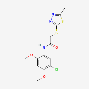 molecular formula C13H14ClN3O3S2 B4138404 N-(5-chloro-2,4-dimethoxyphenyl)-2-[(5-methyl-1,3,4-thiadiazol-2-yl)sulfanyl]acetamide 