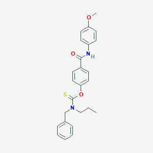 molecular formula C25H26N2O3S B413844 O-{4-[(4-methoxyanilino)carbonyl]phenyl} benzyl(propyl)thiocarbamate 