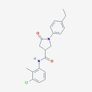 molecular formula C20H21ClN2O2 B413846 N-(3-chloro-2-methylphenyl)-1-(4-ethylphenyl)-5-oxopyrrolidine-3-carboxamide 