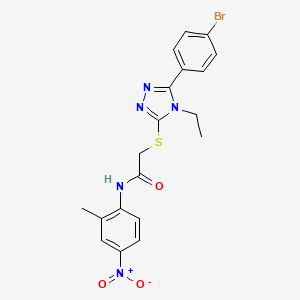 molecular formula C19H18BrN5O3S B4138532 2-[[5-(4-bromophenyl)-4-ethyl-1,2,4-triazol-3-yl]sulfanyl]-N-(2-methyl-4-nitrophenyl)acetamide 