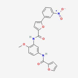 molecular formula C23H17N3O7 B4138593 N-[5-(FURAN-2-AMIDO)-2-METHOXYPHENYL]-5-(3-NITROPHENYL)FURAN-2-CARBOXAMIDE 