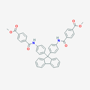 molecular formula C43H32N2O6 B413860 methyl 4-({4-[9-(4-{[4-(methoxycarbonyl)benzoyl]amino}phenyl)-9H-fluoren-9-yl]anilino}carbonyl)benzoate 