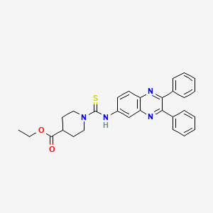 molecular formula C29H28N4O2S B4138603 Ethyl 1-[(2,3-diphenylquinoxalin-6-yl)carbamothioyl]piperidine-4-carboxylate 