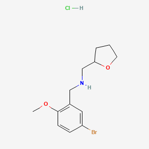 molecular formula C13H19BrClNO2 B4138635 N-[(5-bromo-2-methoxyphenyl)methyl]-1-(oxolan-2-yl)methanamine;hydrochloride 