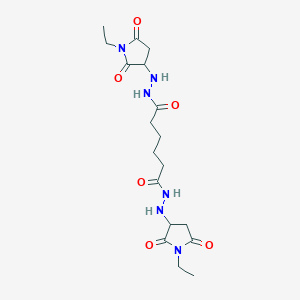 molecular formula C18H28N6O6 B4138724 N'~1~,N'~6~-bis(1-ethyl-2,5-dioxopyrrolidin-3-yl)hexanedihydrazide 