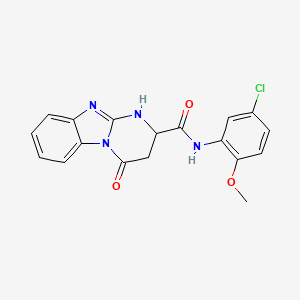 molecular formula C18H15ClN4O3 B4138730 Pyrimido[1,2-a][1,3]benzimidazole-2-carboxamide, N-(5-chloro-2-methoxyphenyl)-1,2,3,4-tetrahydro-4-oxo- 