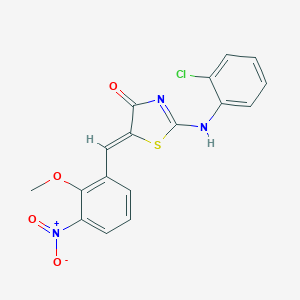 (5Z)-2-(2-chloroanilino)-5-[(2-methoxy-3-nitrophenyl)methylidene]-1,3-thiazol-4-one
