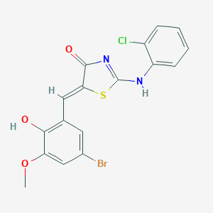 (5Z)-5-[(5-bromo-2-hydroxy-3-methoxyphenyl)methylidene]-2-(2-chloroanilino)-1,3-thiazol-4-one