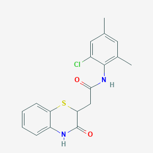 molecular formula C18H17ClN2O2S B4138848 N-(2-chloro-4,6-dimethylphenyl)-2-(3-oxo-4H-1,4-benzothiazin-2-yl)acetamide 