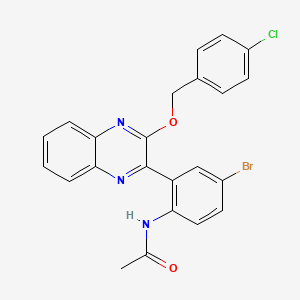 molecular formula C23H17BrClN3O2 B4138849 N-[4-bromo-2-[3-[(4-chlorophenyl)methoxy]quinoxalin-2-yl]phenyl]acetamide 