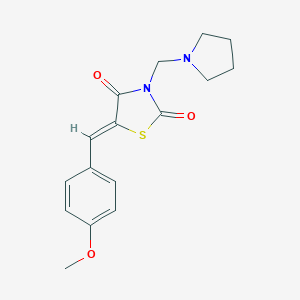 (5Z)-5-[(4-methoxyphenyl)methylidene]-3-(pyrrolidin-1-ylmethyl)-1,3-thiazolidine-2,4-dione