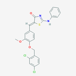 (5Z)-2-anilino-5-[[4-[(2,4-dichlorophenyl)methoxy]-3-methoxyphenyl]methylidene]-1,3-thiazol-4-one