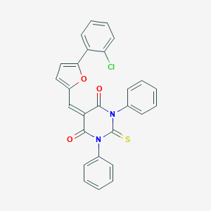 5-{[5-(2-chlorophenyl)furan-2-yl]methylidene}-1,3-diphenyl-2-thioxodihydropyrimidine-4,6(1H,5H)-dione