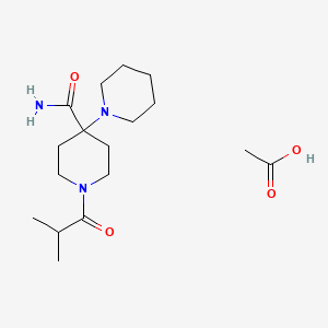 molecular formula C17H31N3O4 B4138927 Acetic acid;1-(2-methylpropanoyl)-4-piperidin-1-ylpiperidine-4-carboxamide 