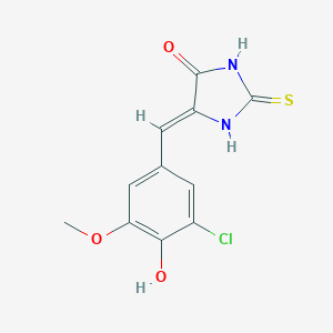 (5Z)-5-[(3-chloro-4-hydroxy-5-methoxyphenyl)methylidene]-2-sulfanylideneimidazolidin-4-one