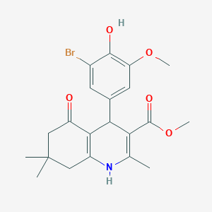 Methyl 4-(3-bromo-4-hydroxy-5-methoxyphenyl)-2,7,7-trimethyl-5-oxo-1,4,6,8-tetrahydroquinoline-3-carboxylate