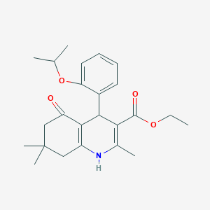 molecular formula C24H31NO4 B413900 Ethyl 2,7,7-trimethyl-5-oxo-4-[2-(propan-2-yloxy)phenyl]-1,4,5,6,7,8-hexahydroquinoline-3-carboxylate 