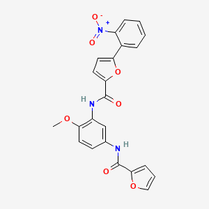 molecular formula C23H17N3O7 B4139025 N-[5-(FURAN-2-AMIDO)-2-METHOXYPHENYL]-5-(2-NITROPHENYL)FURAN-2-CARBOXAMIDE 