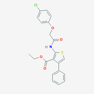 molecular formula C21H18ClNO4S B413903 Ethyl 2-{[(4-chlorophenoxy)acetyl]amino}-4-phenyl-3-thiophenecarboxylate CAS No. 327025-67-2