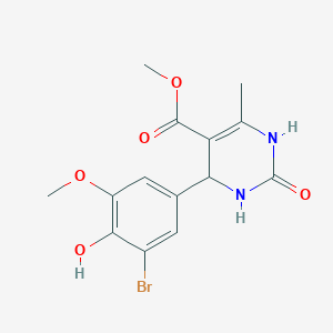 molecular formula C14H15BrN2O5 B413904 Methyl 4-(3-bromo-4-hydroxy-5-methoxyphenyl)-6-methyl-2-oxo-1,2,3,4-tetrahydropyrimidine-5-carboxylate 