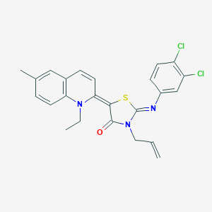 3-allyl-2-[(3,4-dichlorophenyl)imino]-5-(1-ethyl-6-methyl-2(1H)-quinolinylidene)-1,3-thiazolidin-4-one