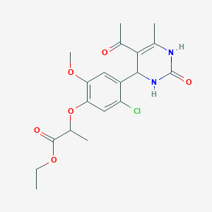 molecular formula C19H23ClN2O6 B4139132 ethyl 2-[4-(5-acetyl-6-methyl-2-oxo-3,4-dihydro-1H-pyrimidin-4-yl)-5-chloro-2-methoxyphenoxy]propanoate 