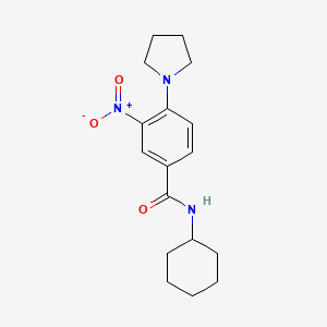 molecular formula C17H23N3O3 B4139179 N-cyclohexyl-3-nitro-4-pyrrolidin-1-ylbenzamide 