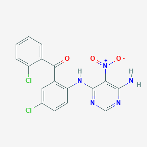 molecular formula C17H11Cl2N5O3 B4139203 N4-[4-CHLORO-2-(2-CHLOROBENZOYL)PHENYL]-5-NITROPYRIMIDINE-4,6-DIAMINE 