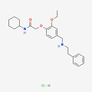 molecular formula C25H35ClN2O3 B4139222 N-cyclohexyl-2-[2-ethoxy-4-[(2-phenylethylamino)methyl]phenoxy]acetamide;hydrochloride 
