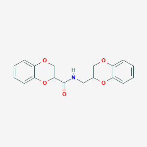 molecular formula C18H17NO5 B413925 N-(2,3-dihydro-1,4-benzodioxin-2-ylmethyl)-2,3-dihydro-1,4-benzodioxine-2-carboxamide 