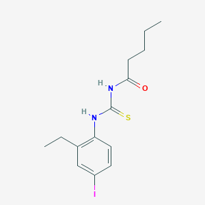 molecular formula C14H19IN2OS B4139258 N-[(2-ethyl-4-iodophenyl)carbamothioyl]pentanamide 