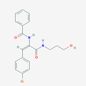 molecular formula C19H19BrN2O3 B413929 N-(2-(4-bromophenyl)-1-{[(3-hydroxypropyl)amino]carbonyl}vinyl)benzamide CAS No. 331256-75-8