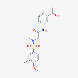 molecular formula C19H22N2O5S B4139317 N-(3-acetylphenyl)-N~2~-[(4-methoxy-3-methylphenyl)sulfonyl]-N~2~-methylglycinamide 