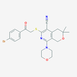 6-[2-(4-Bromophenyl)-2-oxoethyl]sulfanyl-3,3-dimethyl-8-morpholin-4-yl-1,4-dihydropyrano[3,4-c]pyridine-5-carbonitrile