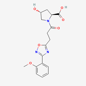 molecular formula C17H19N3O6 B4139367 (2S,4R)-4-hydroxy-1-[3-[3-(2-methoxyphenyl)-1,2,4-oxadiazol-5-yl]propanoyl]pyrrolidine-2-carboxylic acid 