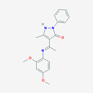 molecular formula C20H21N3O3 B413940 4-[1-(2,4-dimethoxyanilino)ethylidene]-5-methyl-2-phenyl-2,4-dihydro-3H-pyrazol-3-one 